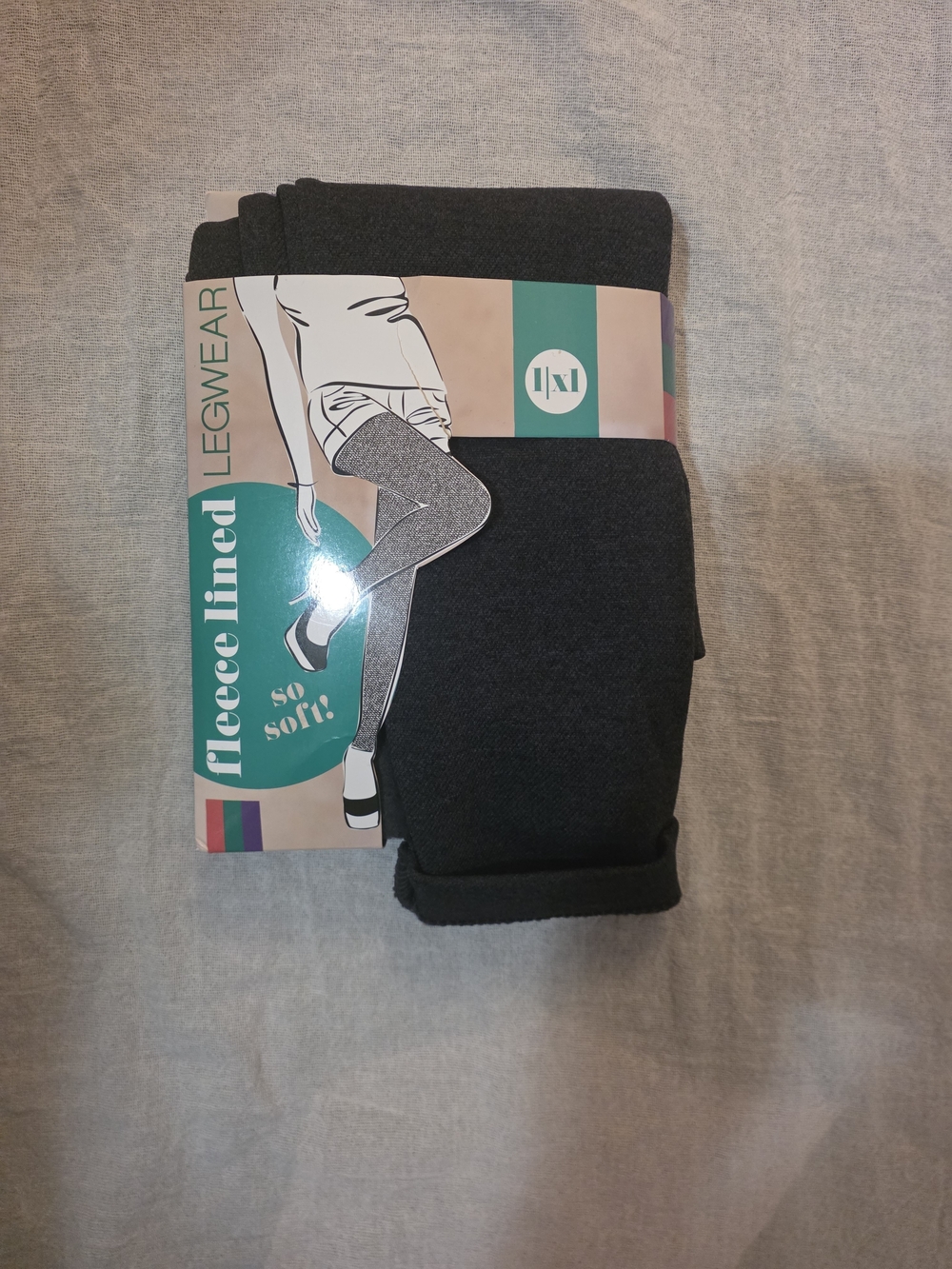 Blue Star Women's Fleece Lined Leggings Darkest Gray Ankle Length Soft NWT